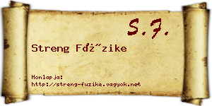 Streng Füzike névjegykártya